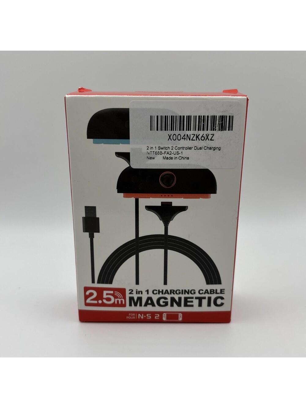 Nintendo Switch 2 Magnetic Charging Cable 2 Pack 2.5 Meter Cord NS2